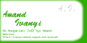amand ivanyi business card
